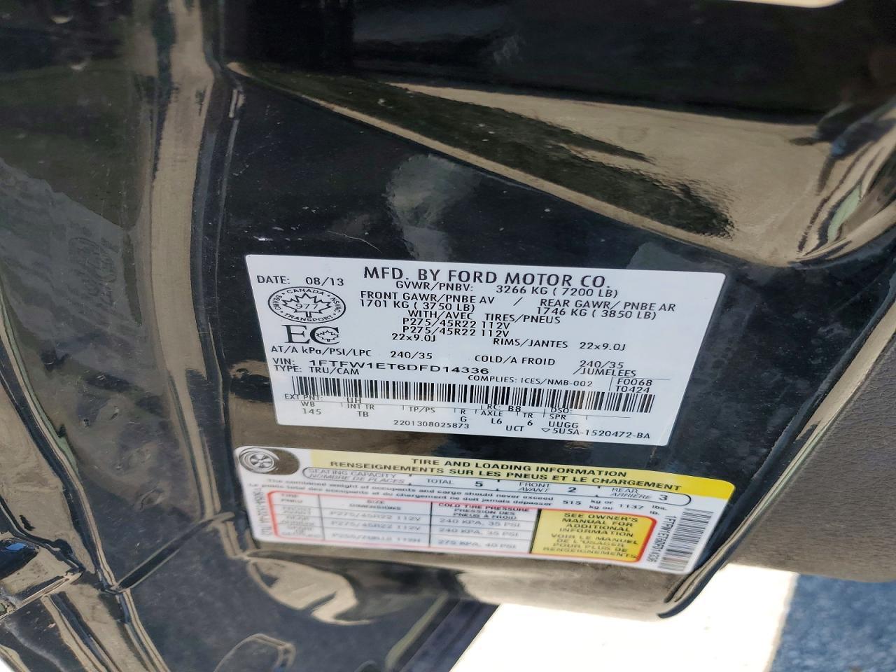 2013 FORD F-150 Lightning