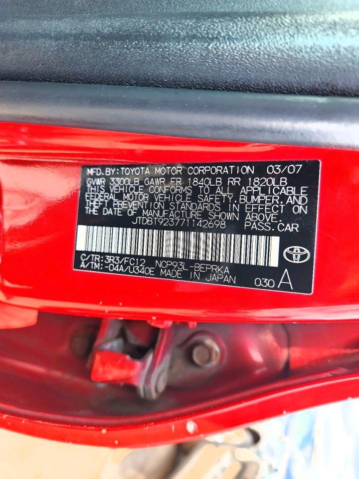 2007 TOYOTA YARIS
