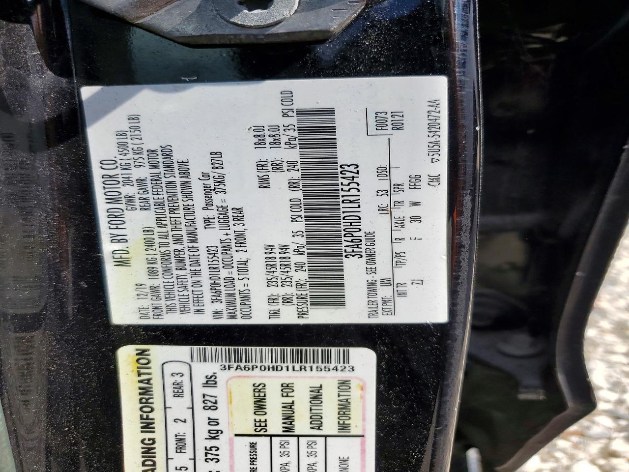 2020 FORD FUSION