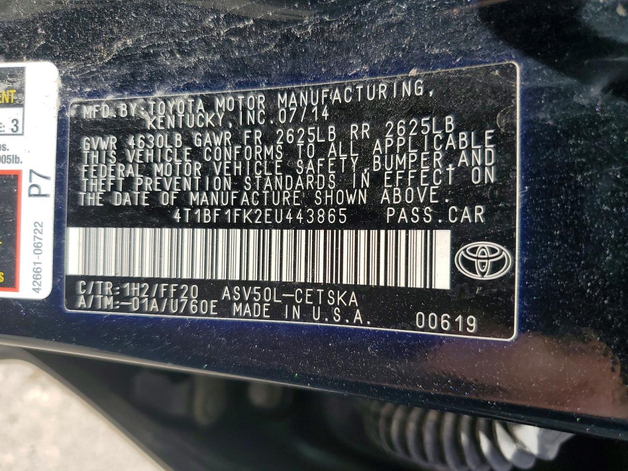 2014 TOYOTA CAMRY