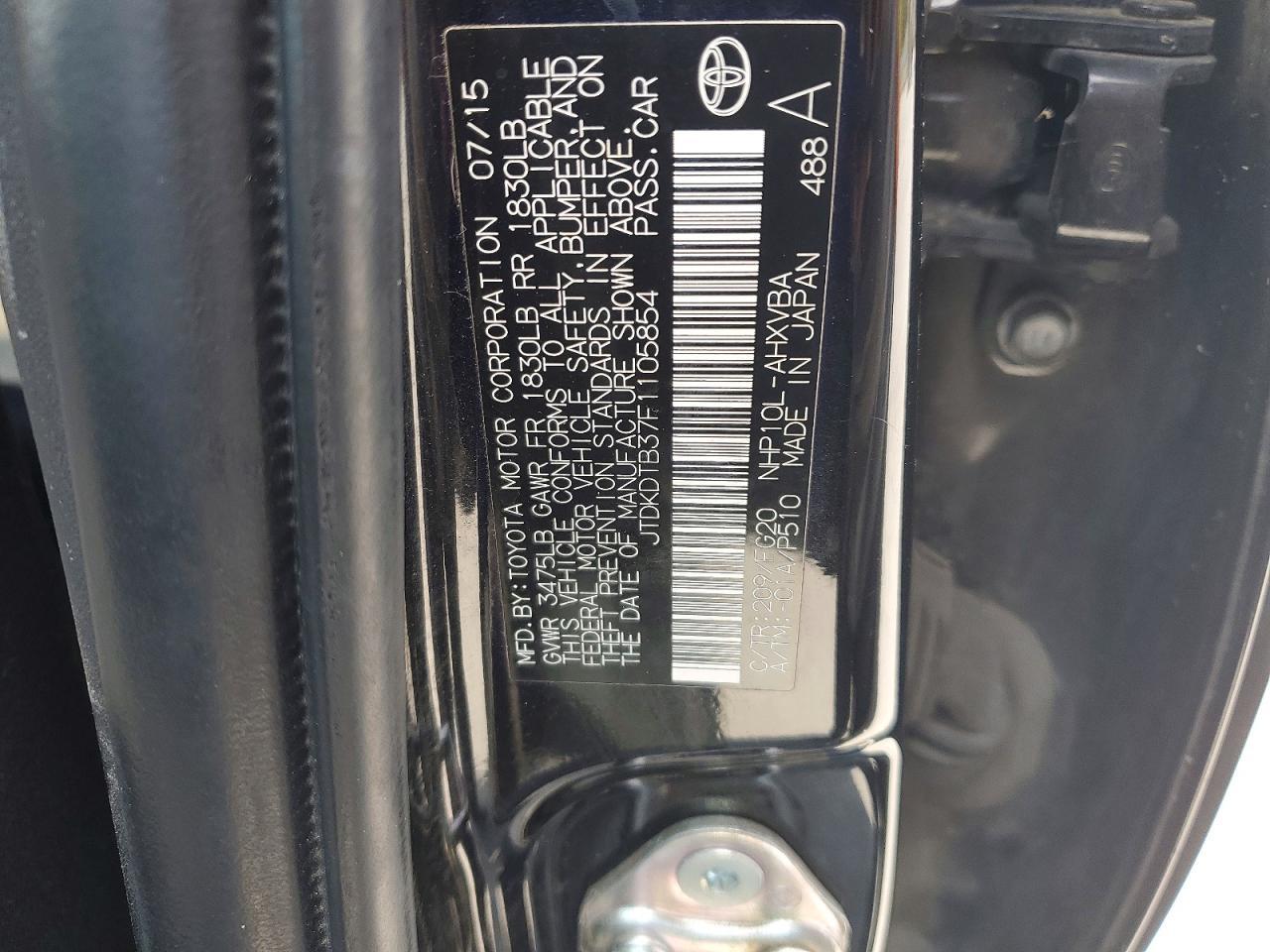 2015 TOYOTA Prius c