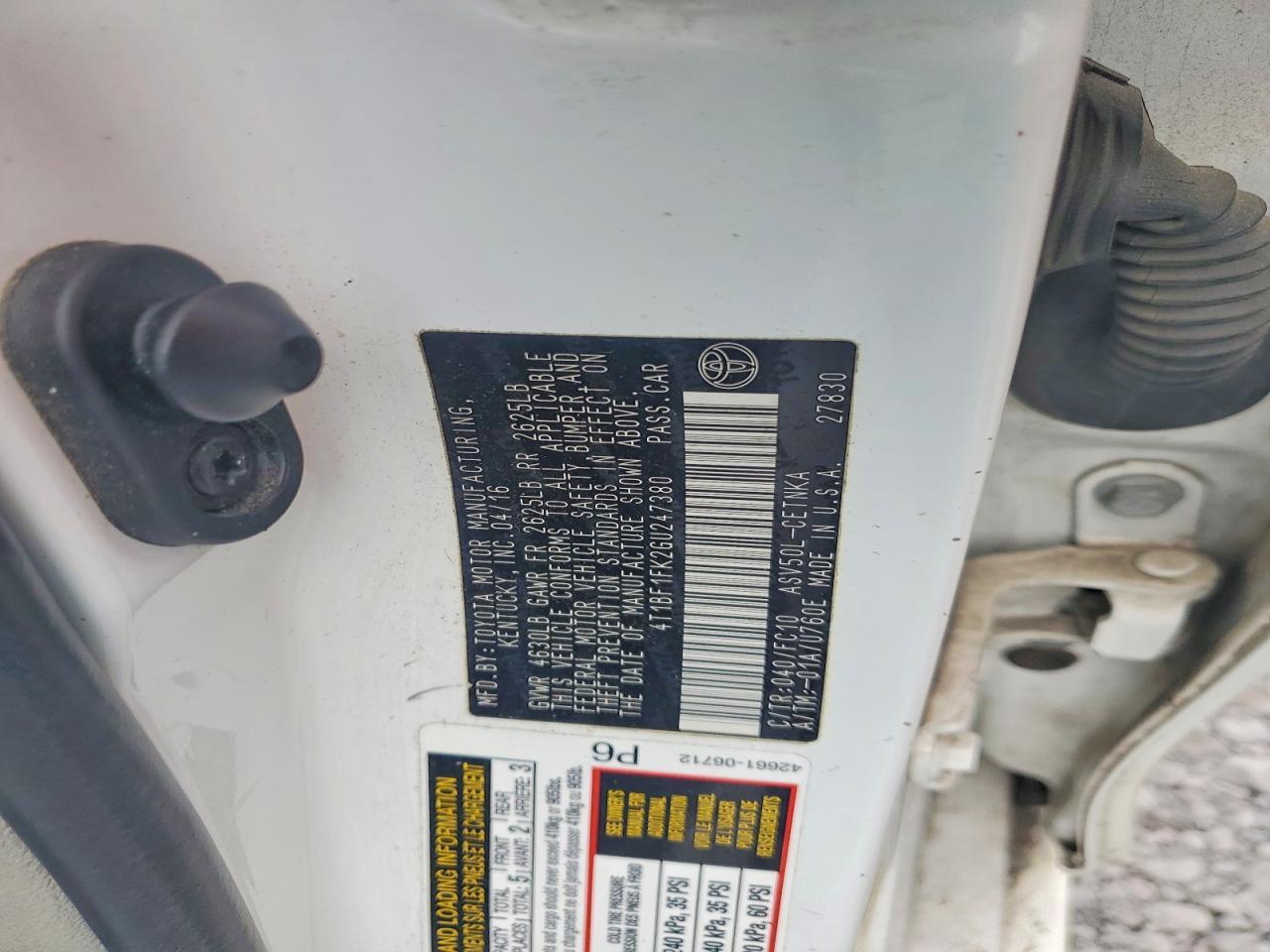 2016 TOYOTA CAMRY