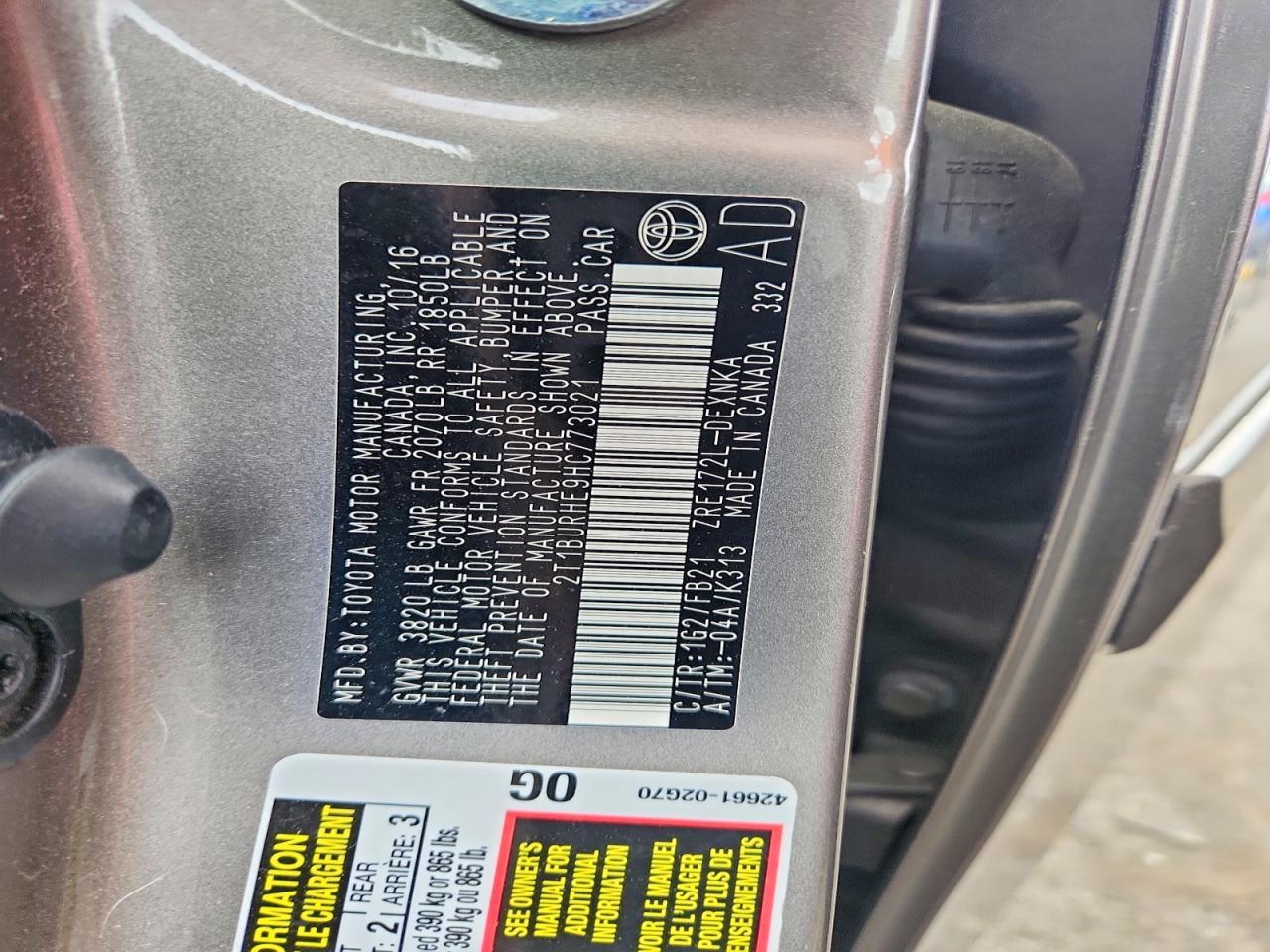 2017 TOYOTA COROLLA