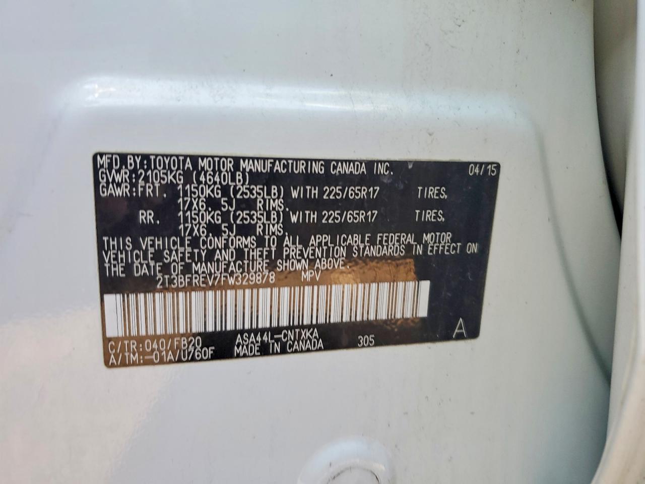 2015 TOYOTA RAV4