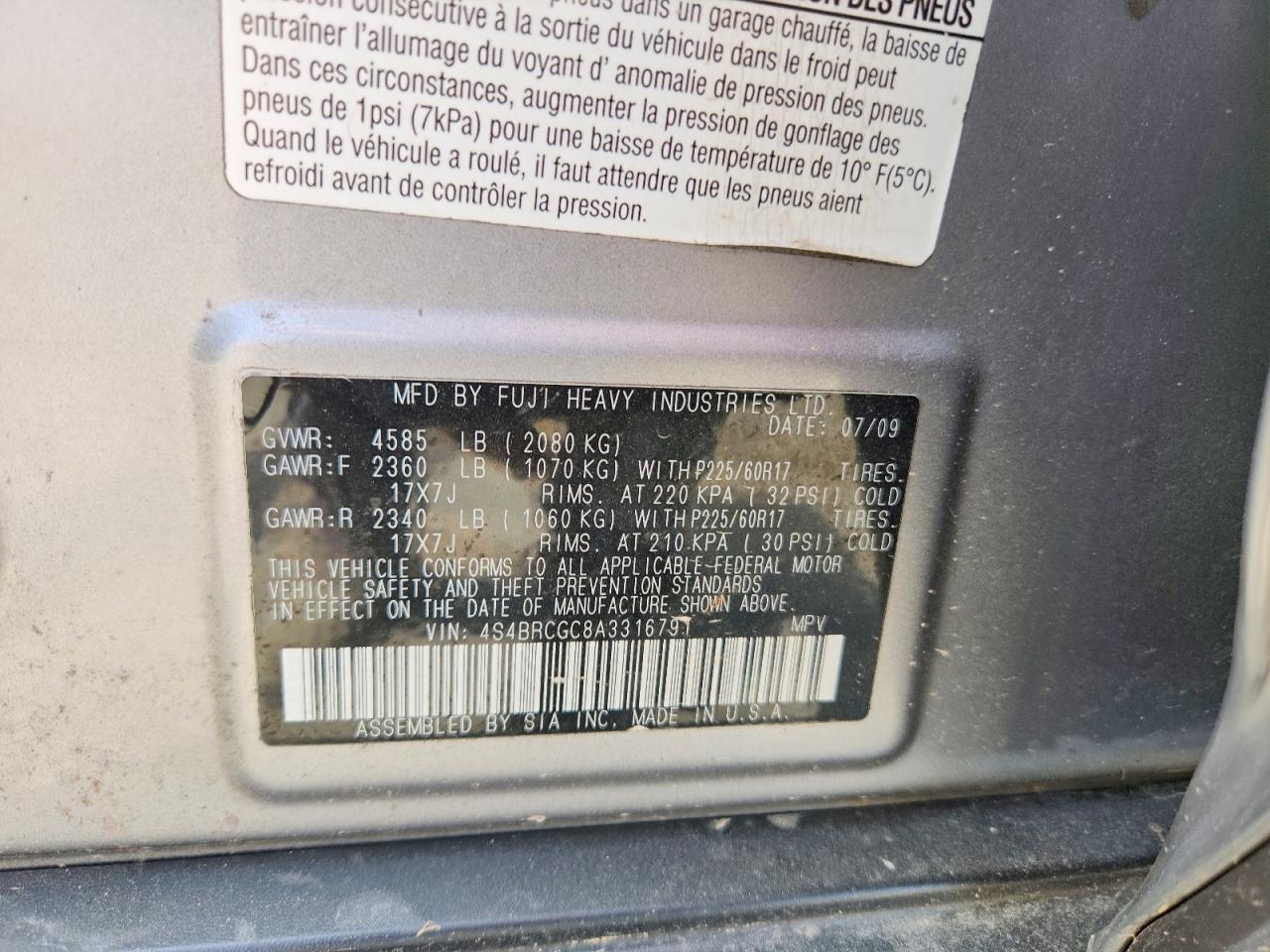 2010 SUBARU Outback