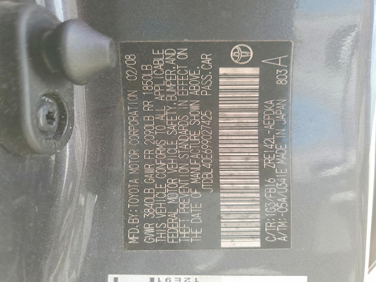2009 TOYOTA COROLLA
