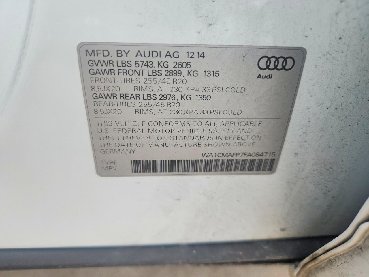 2015 AUDI Q5