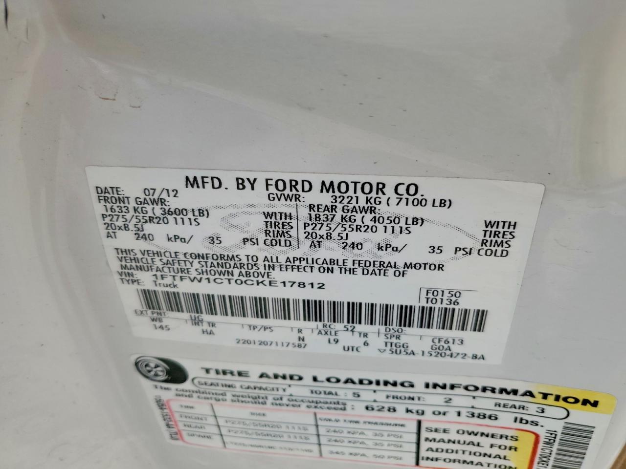 2012 FORD F-150 Lightning