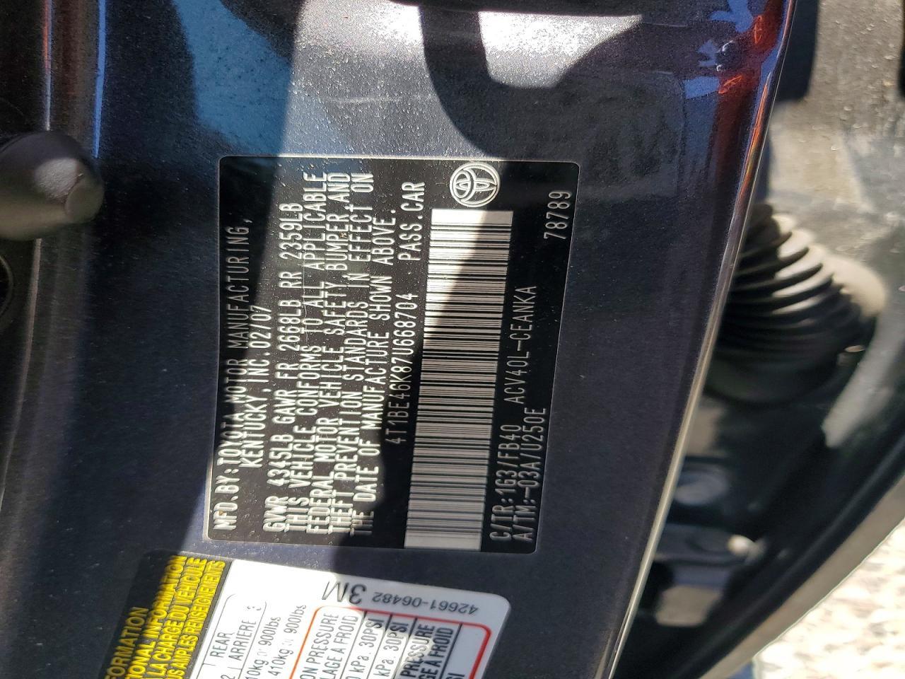 2007 TOYOTA CAMRY