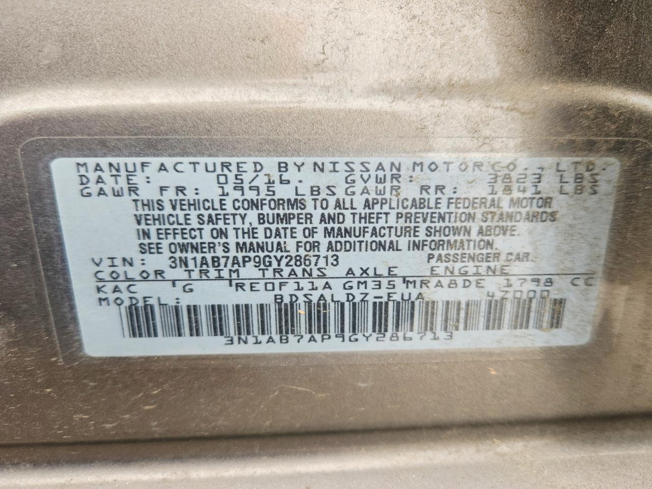 2016 NISSAN SENTRA