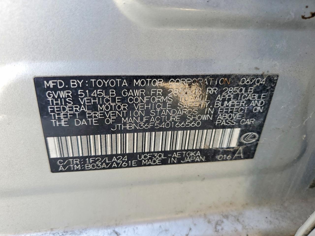 2004 LEXUS Ls 430