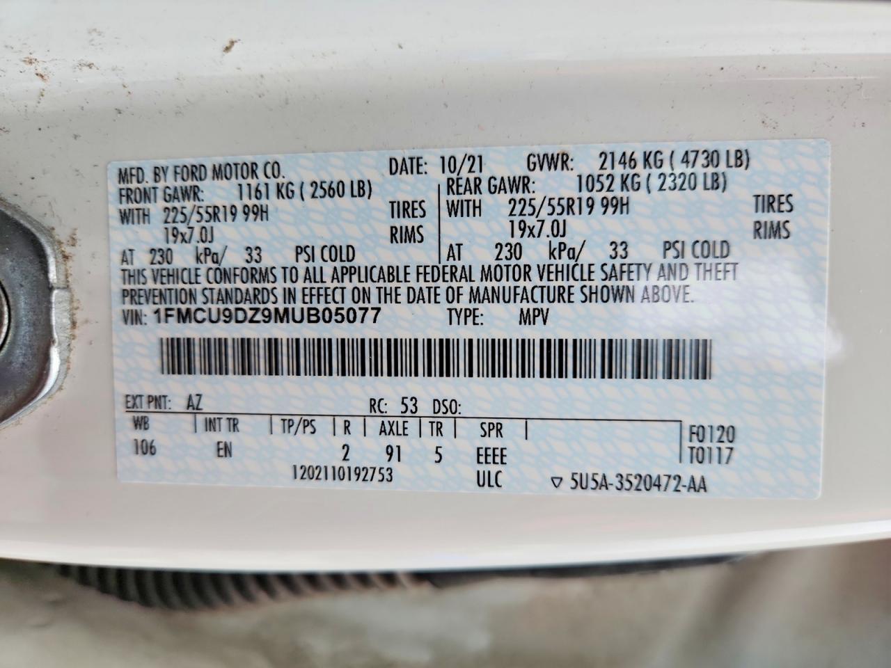 2021 FORD ESCAPE