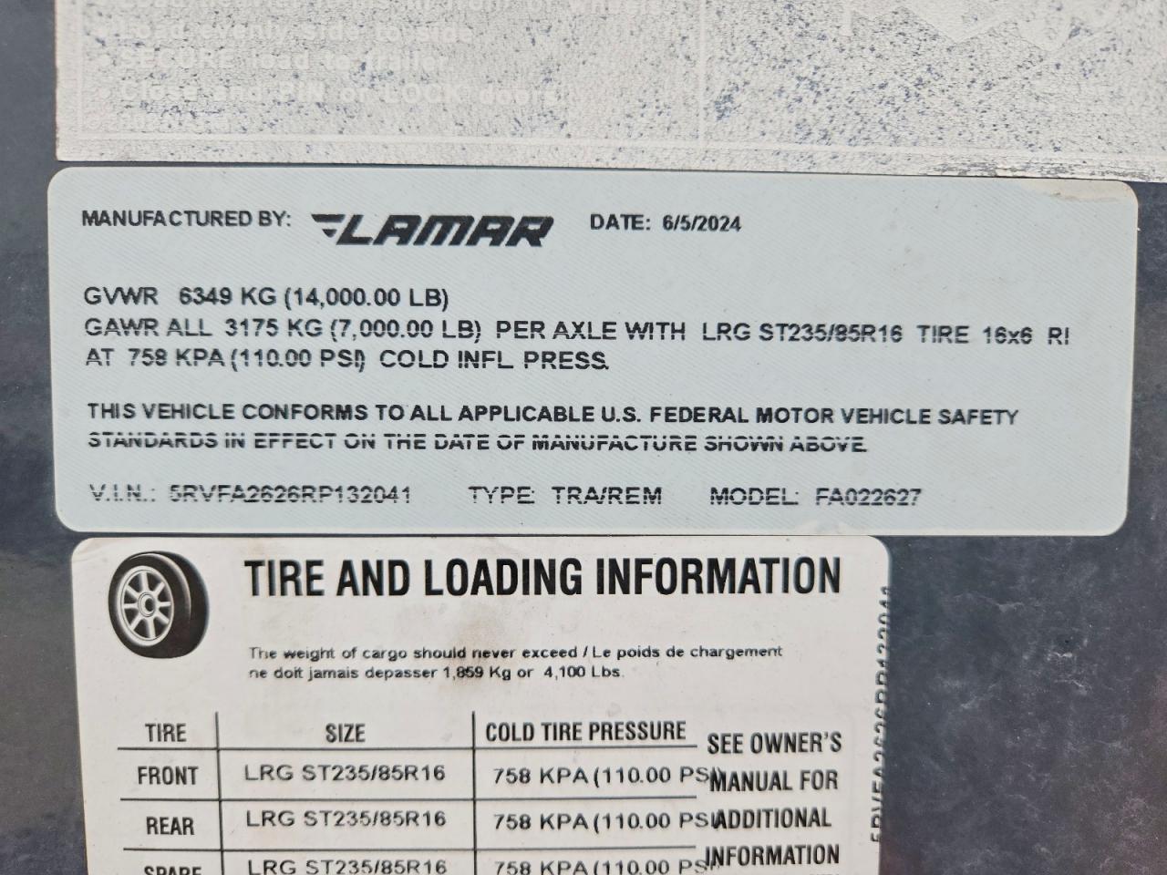 2024 Lamar Trailer