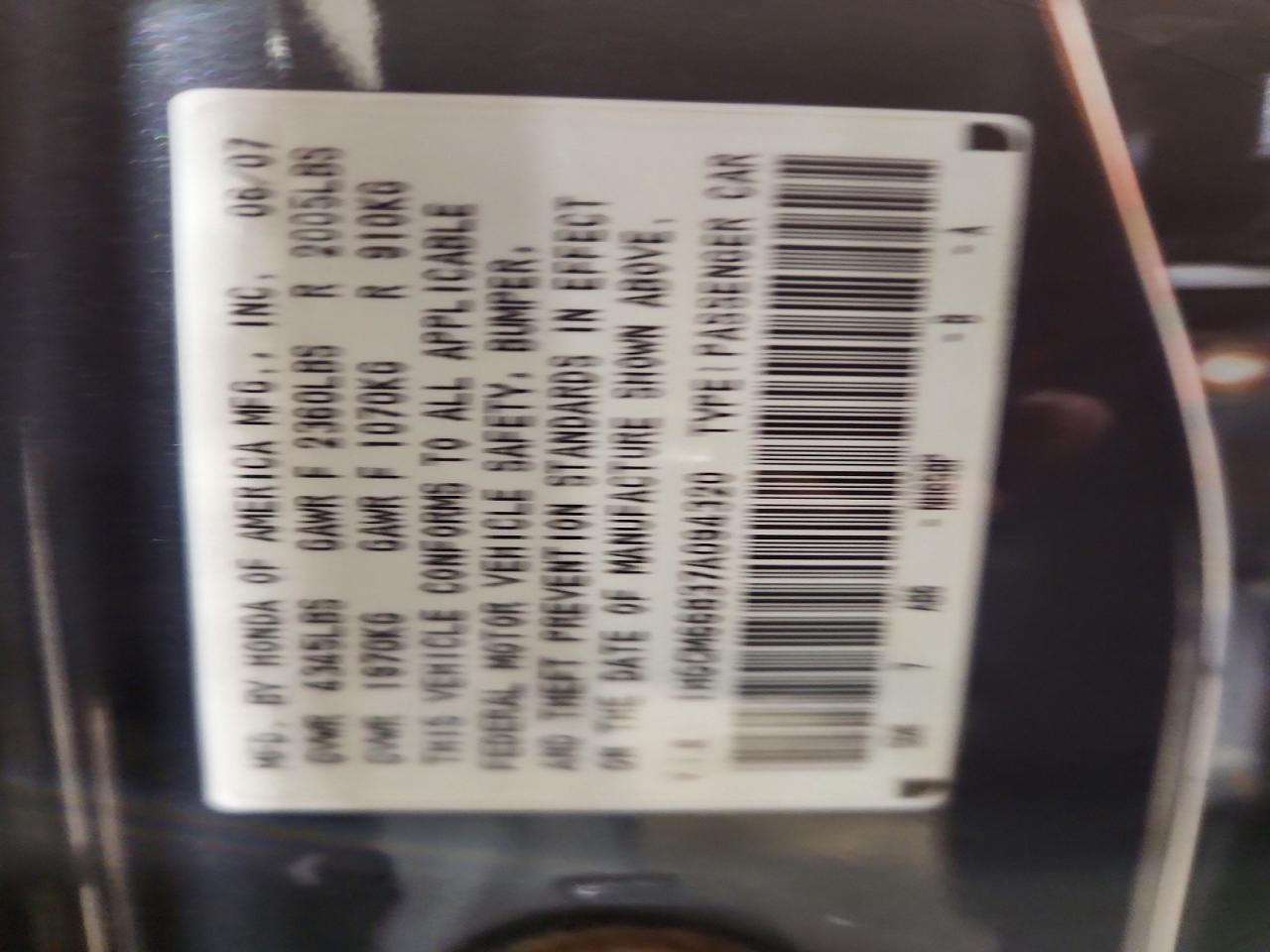 2007 HONDA ACCORD