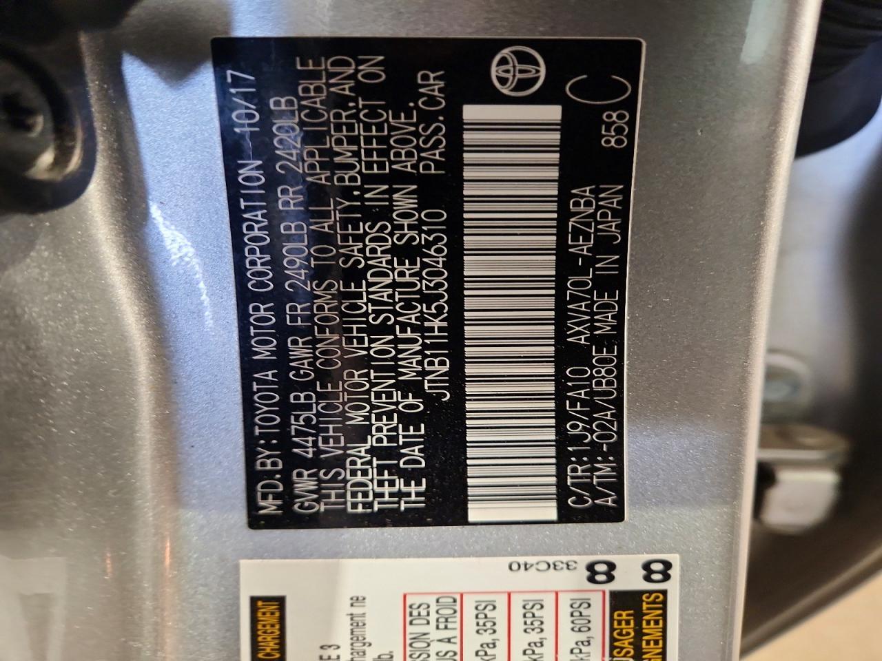 2018 TOYOTA CAMRY