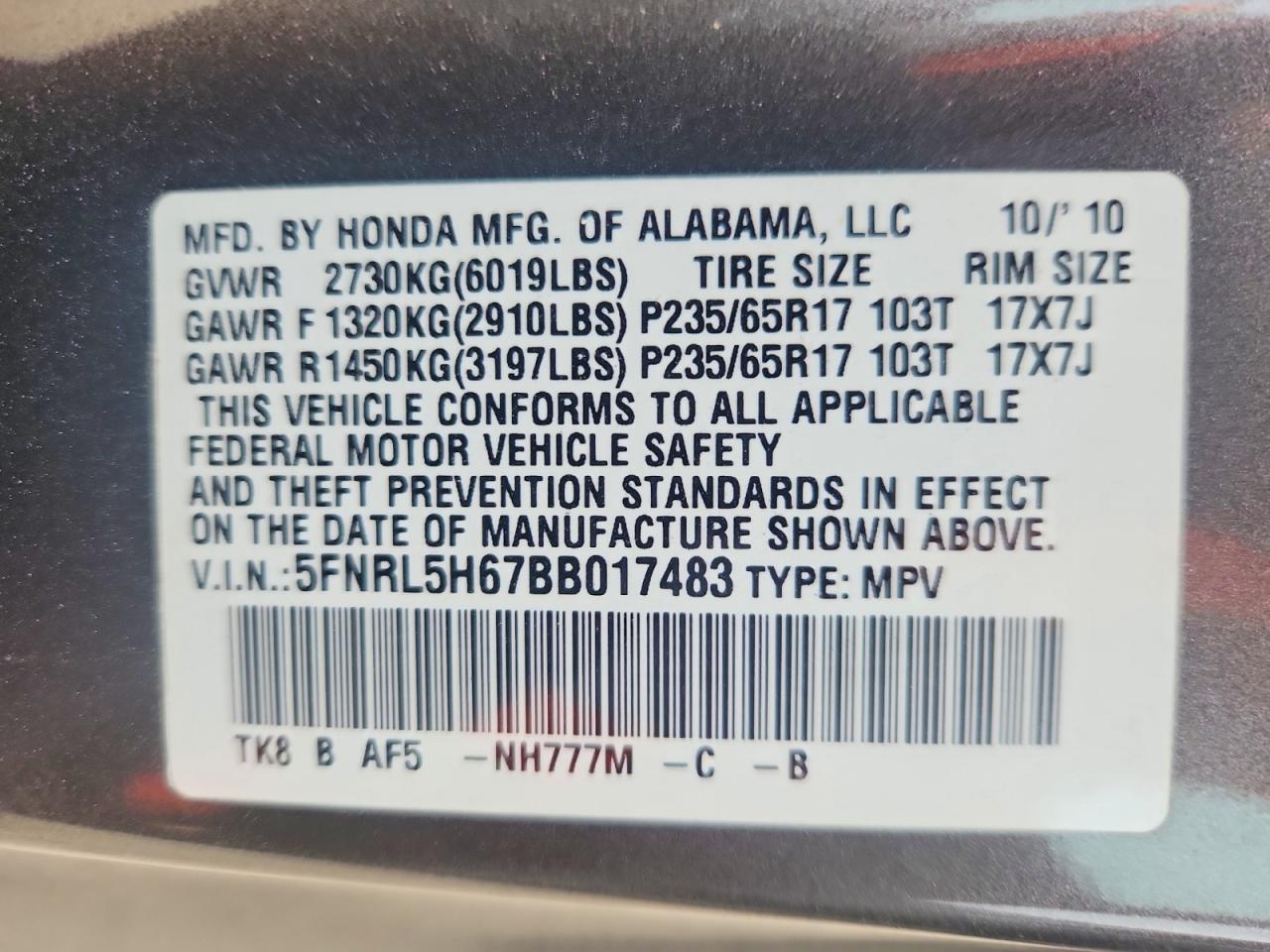 2011 HONDA ODYSSEY