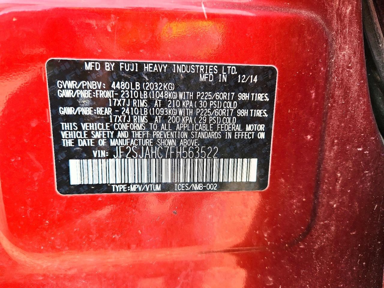 2015 SUBARU FORESTER