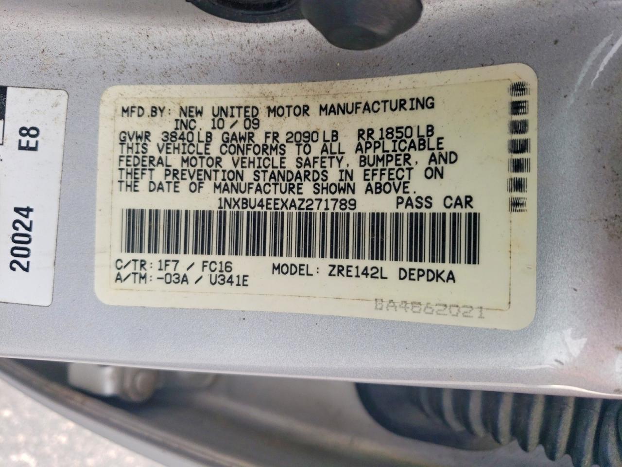 2010 TOYOTA COROLLA