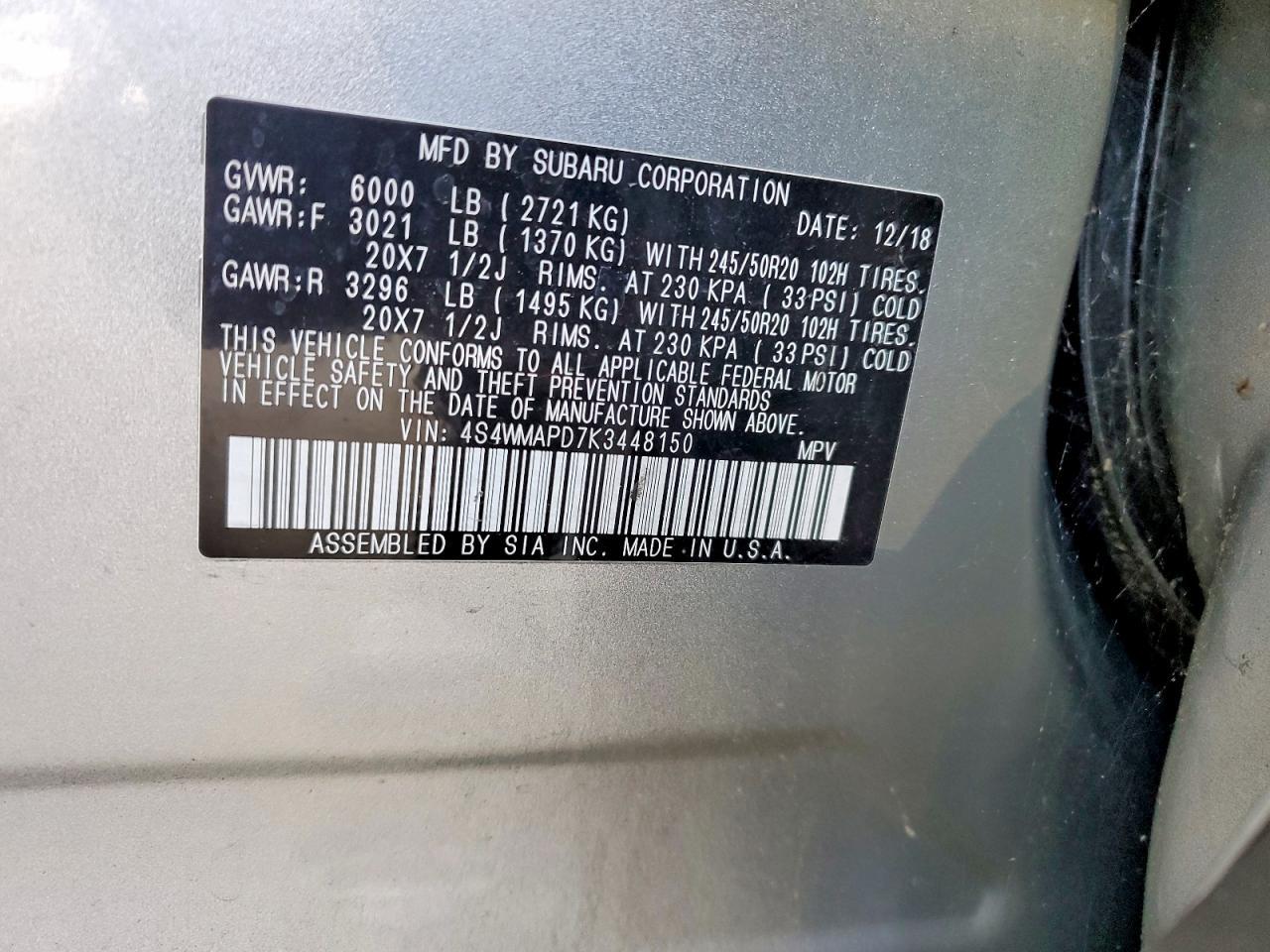 2019 SUBARU Ascent
