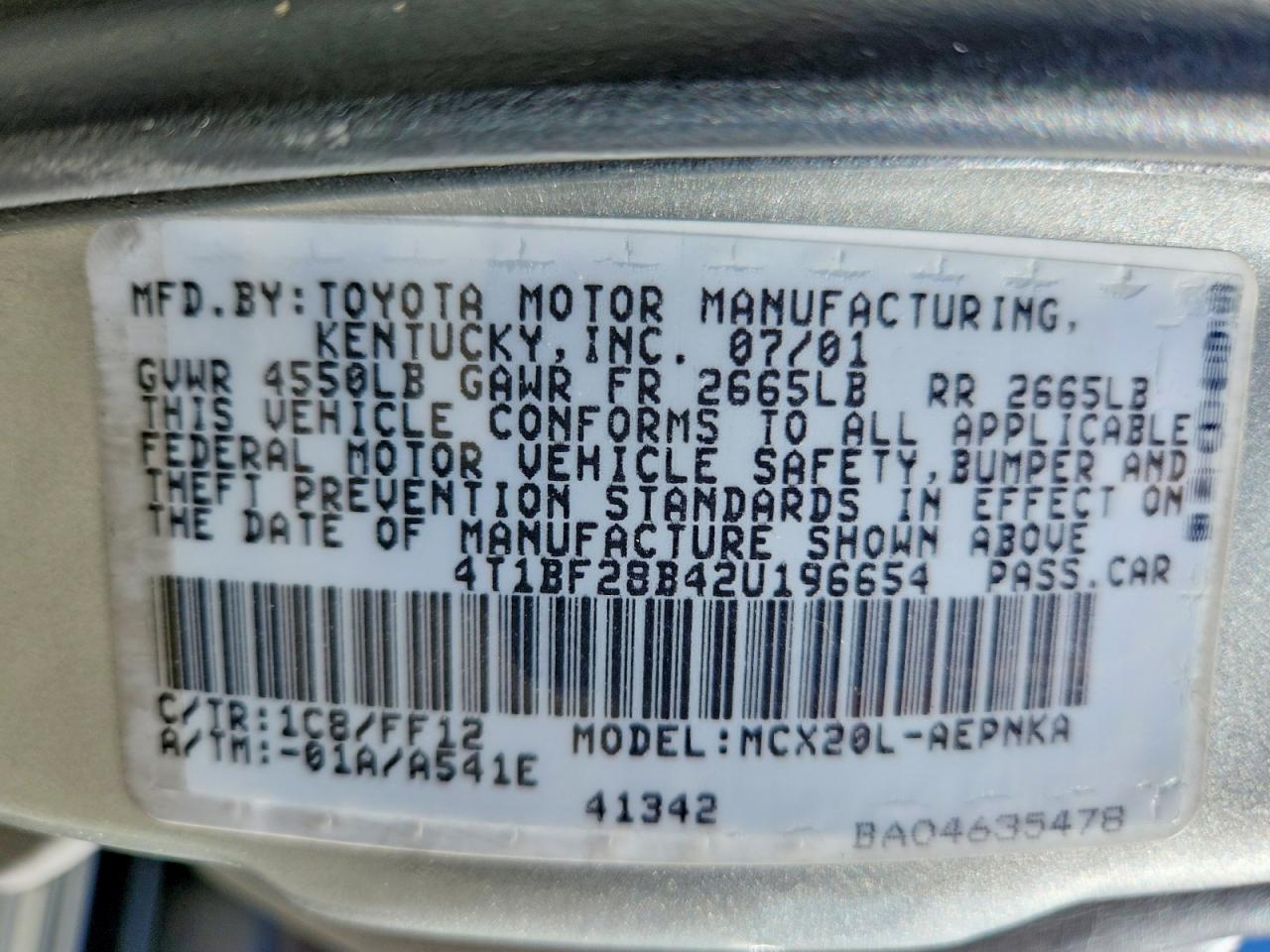2002 TOYOTA Avalon