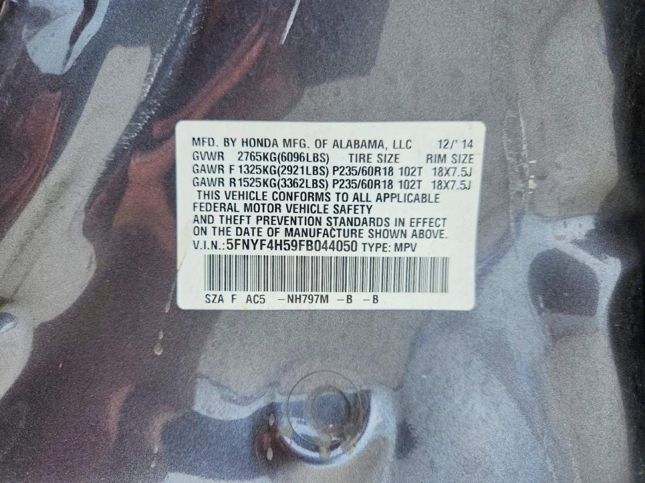 2015 HONDA PILOT