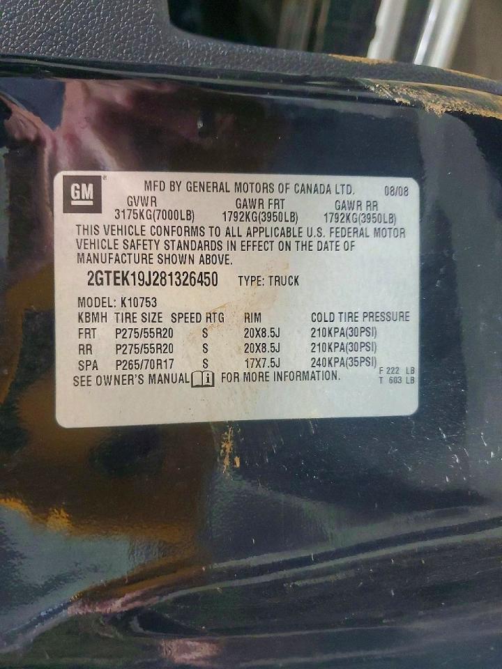 2008 GMC SIERRA 1500