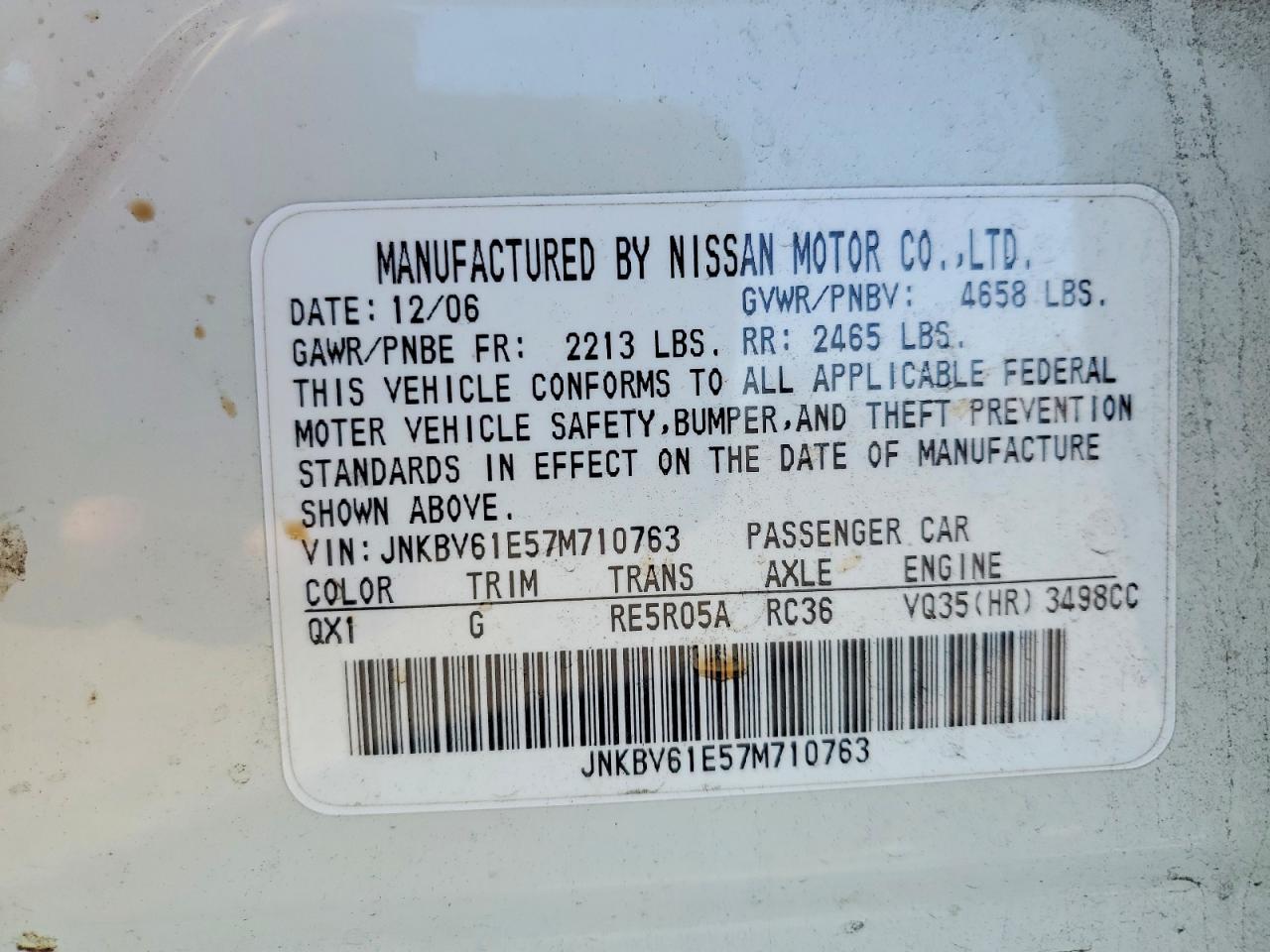 2007 INFINITI G35