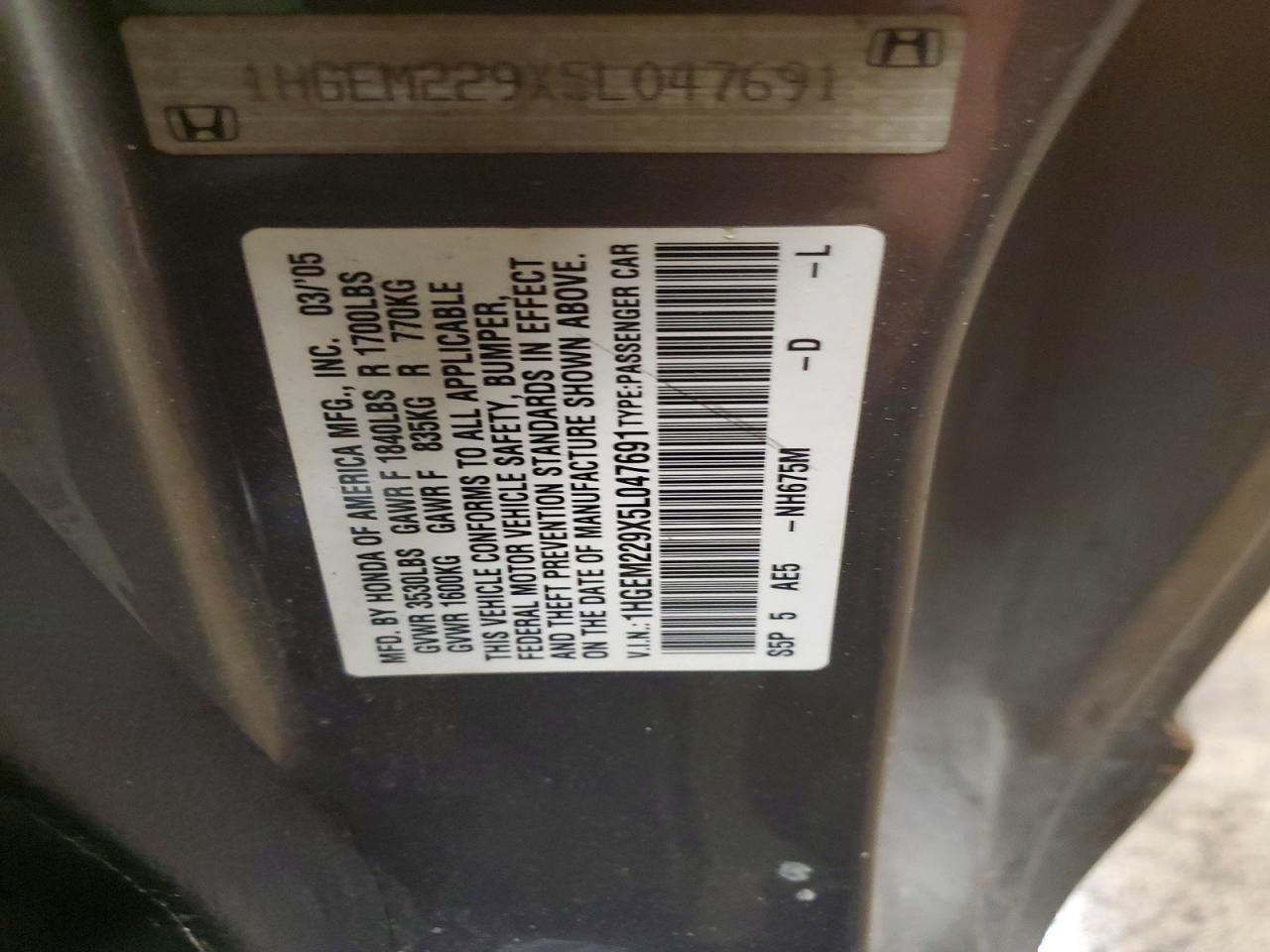 2005 HONDA CIVIC