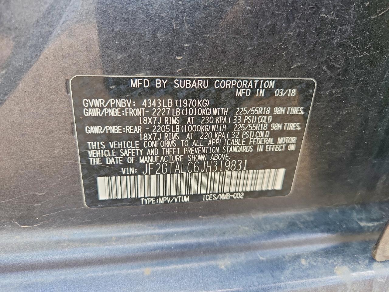 2018 SUBARU Crosstrek