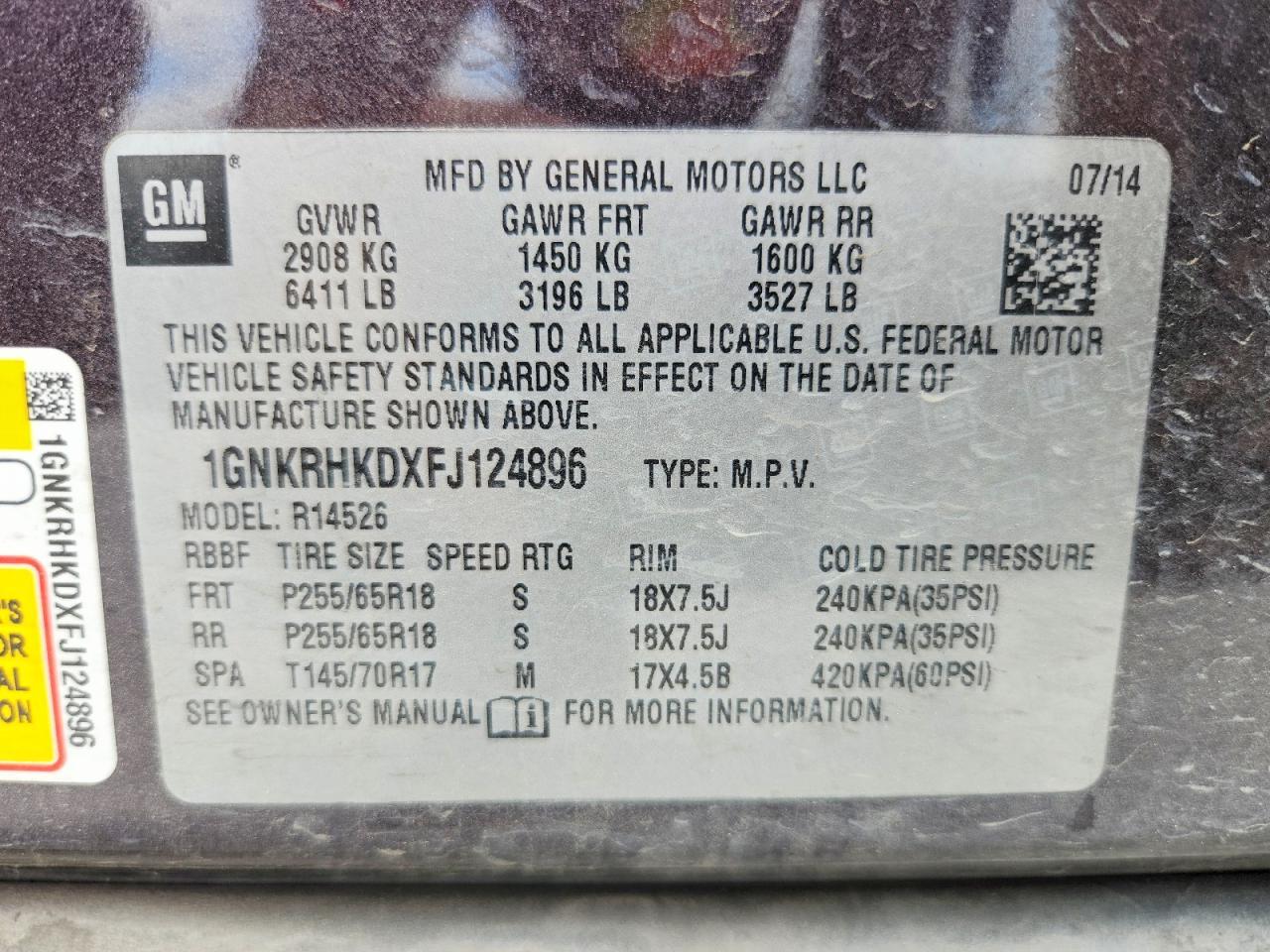 2015 CHEVROLET TRAVERSE
