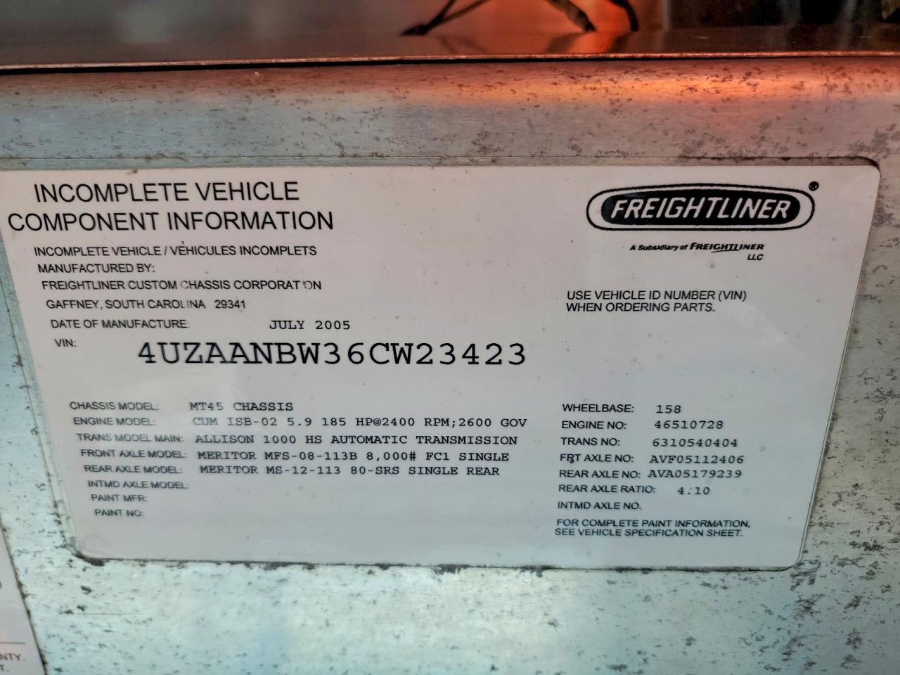 2006 FREIGHTLINER Chassis