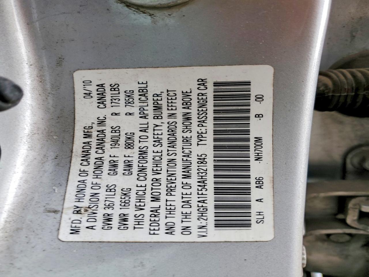 2010 HONDA CIVIC