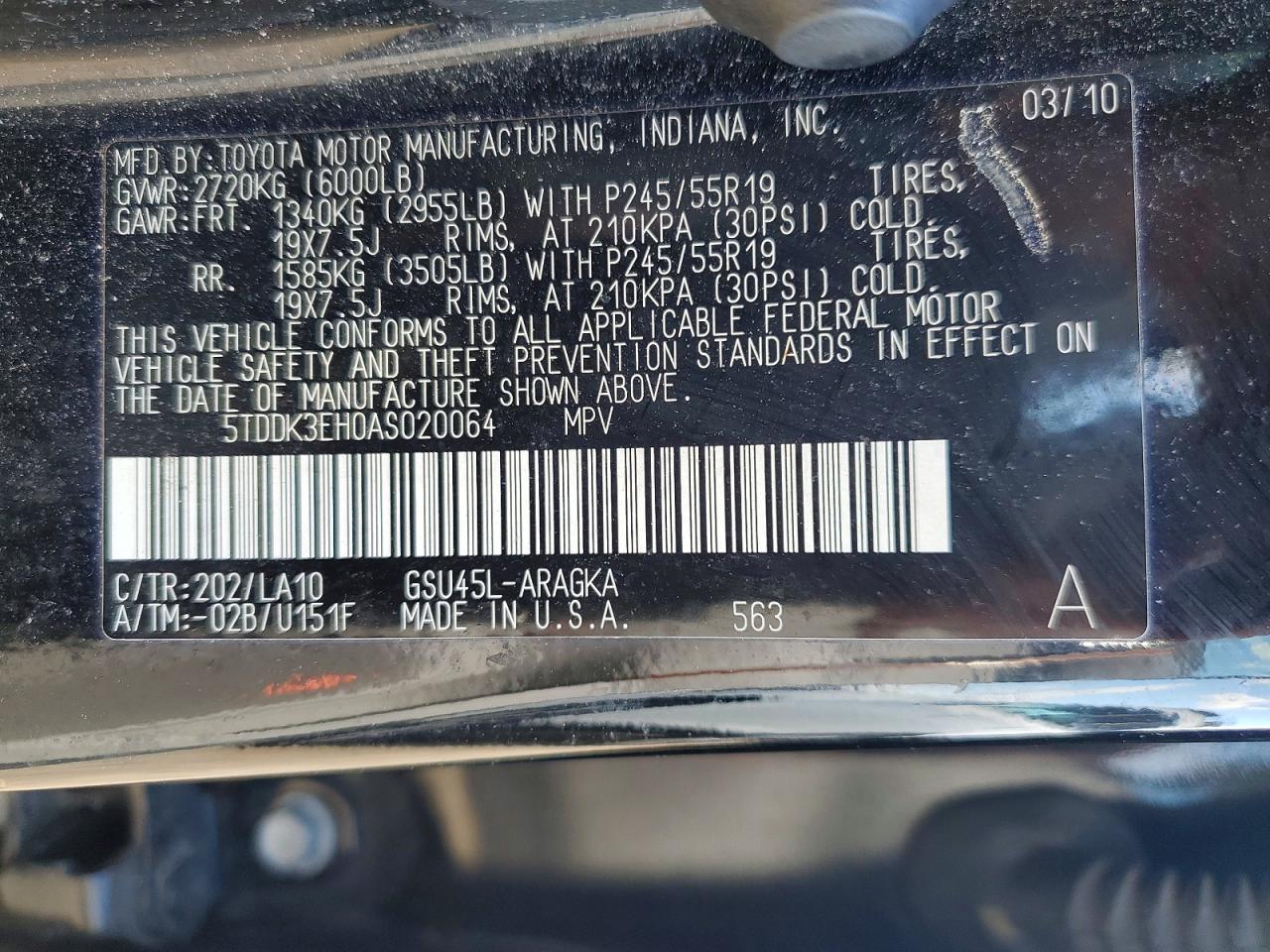 2010 TOYOTA HIGHLANDER