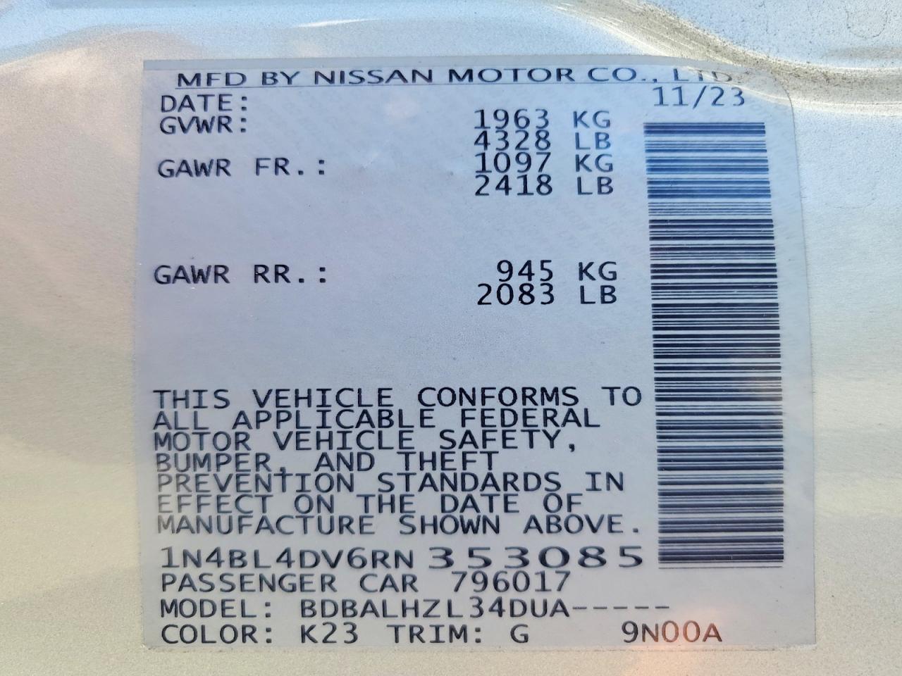 2024 NISSAN ALTIMA