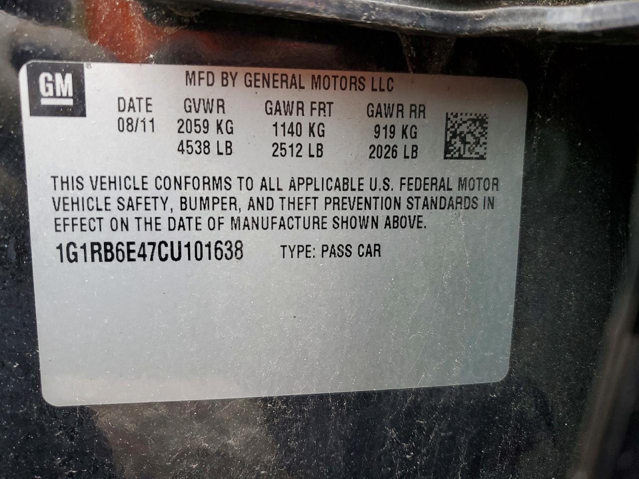 2012 CHEVROLET VOLT