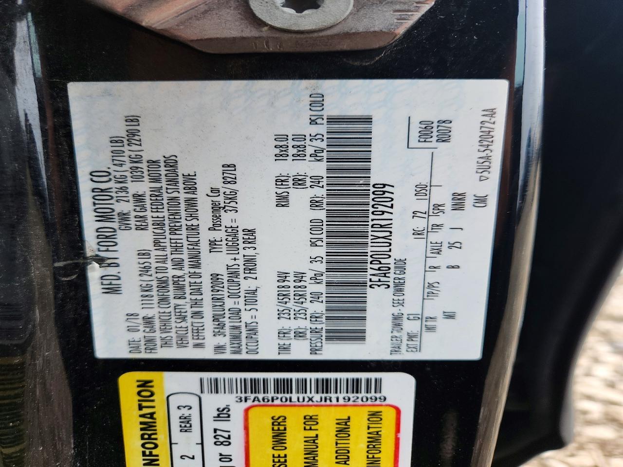 2018 FORD FUSION