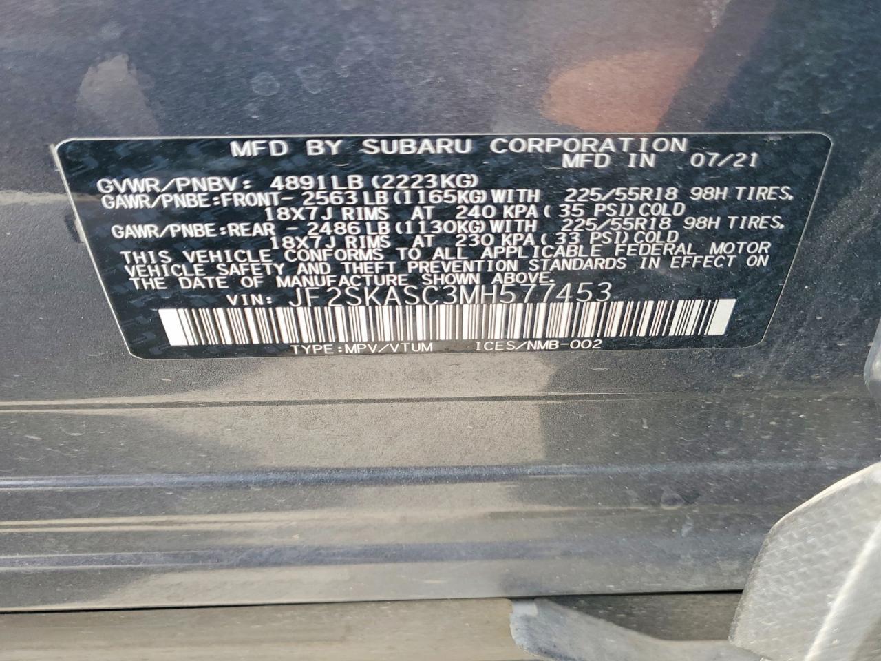 2021 SUBARU FORESTER