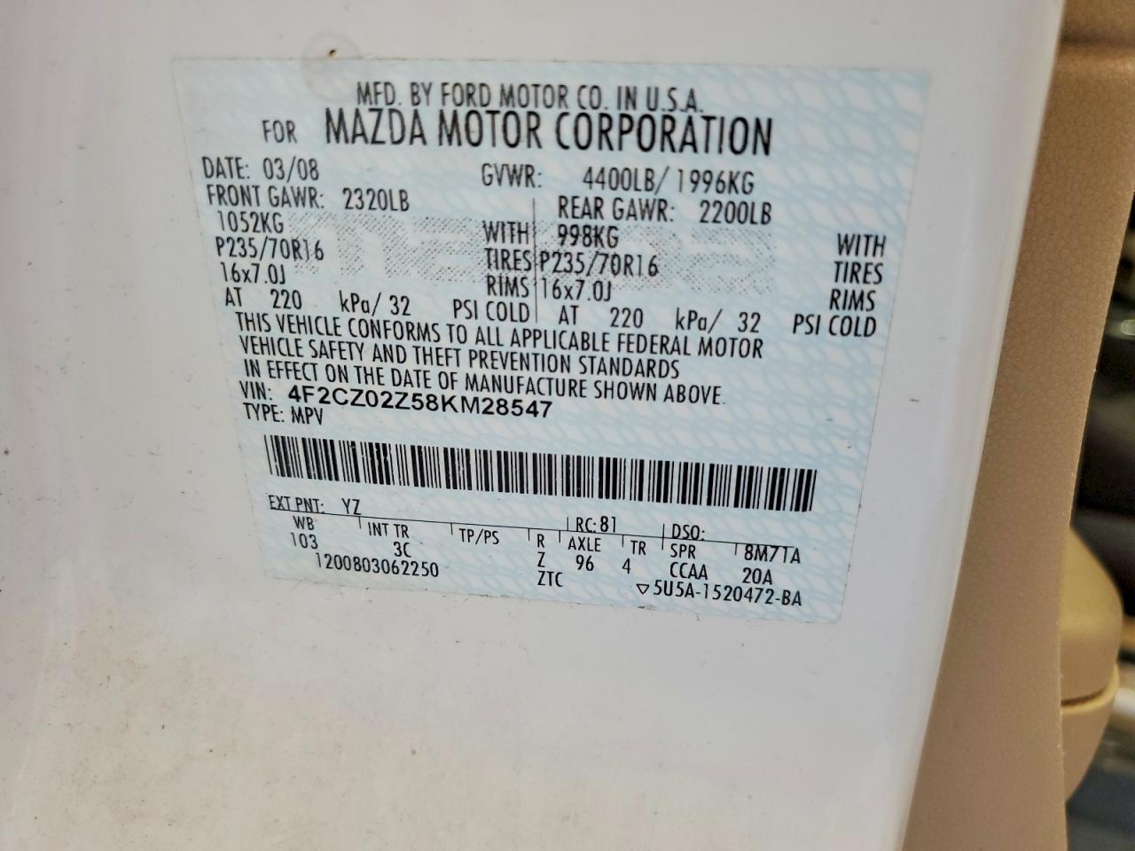 2008 MAZDA Tribute
