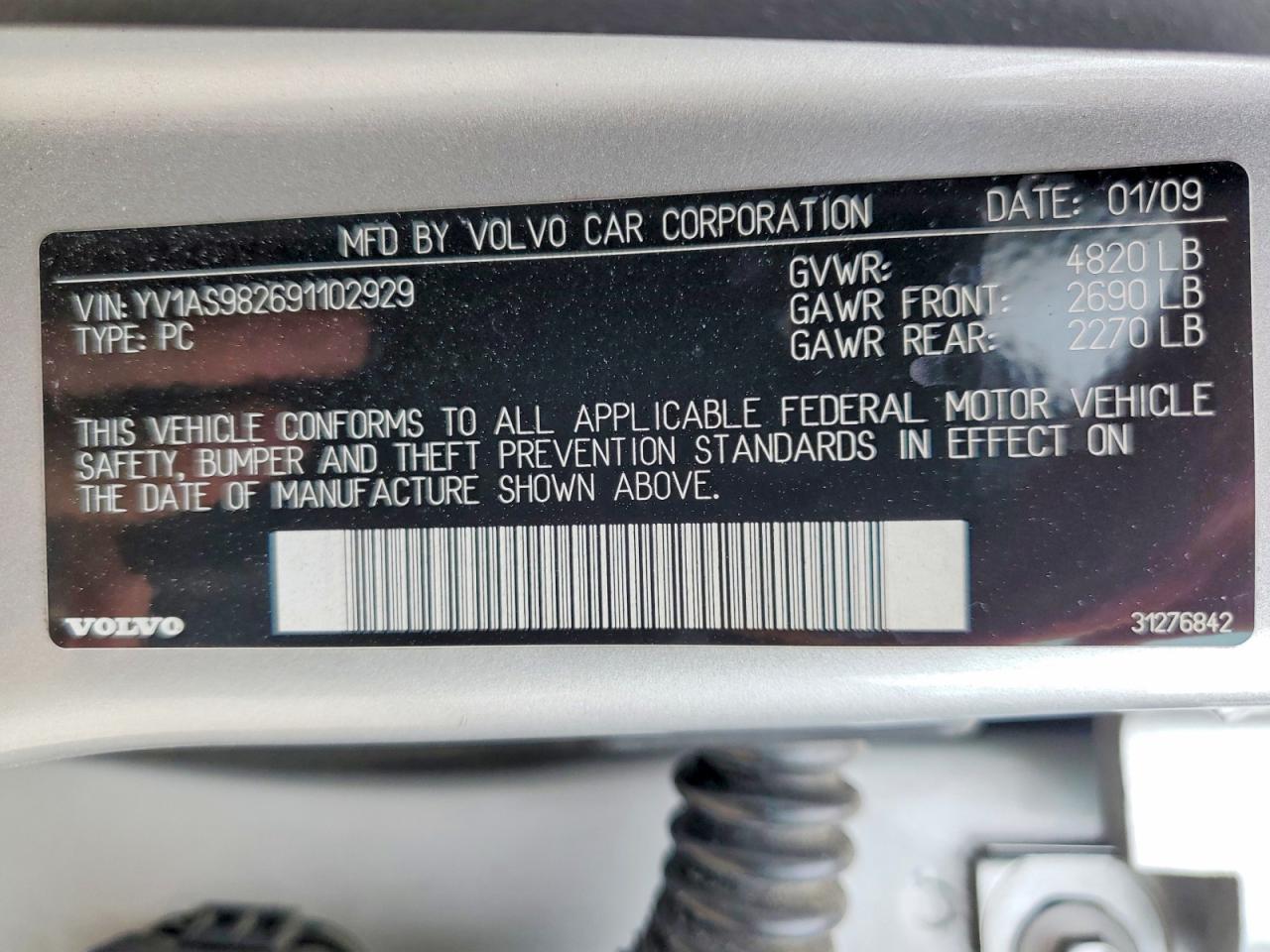 2009 VOLVO S80