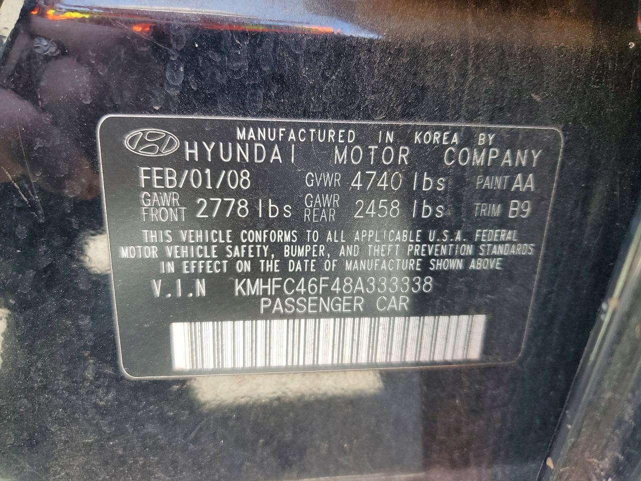 2008 HYUNDAI Azera