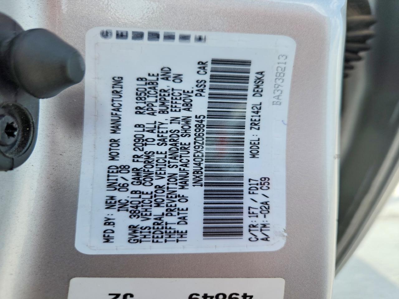 2009 TOYOTA COROLLA