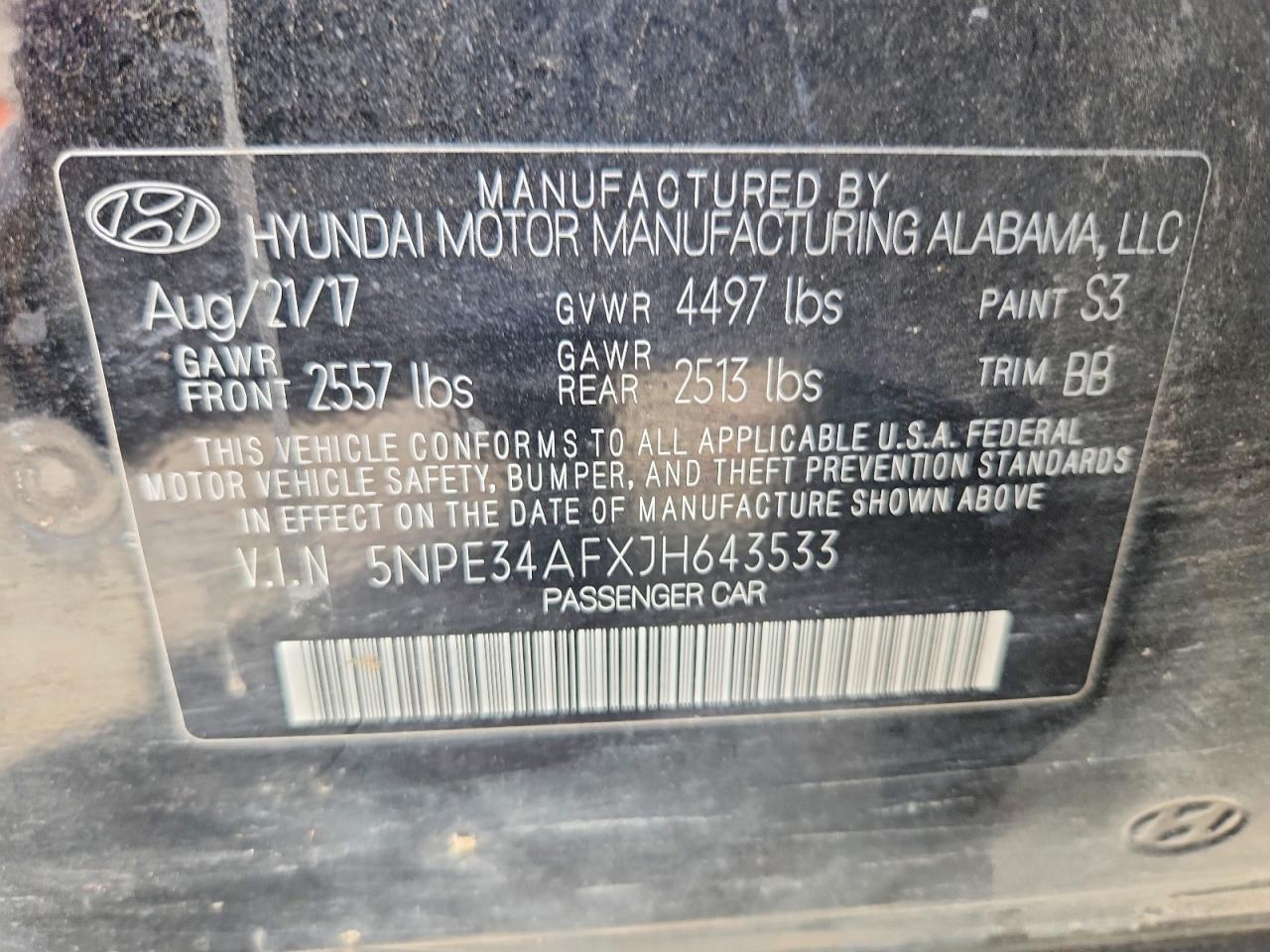 2018 HYUNDAI SONATA