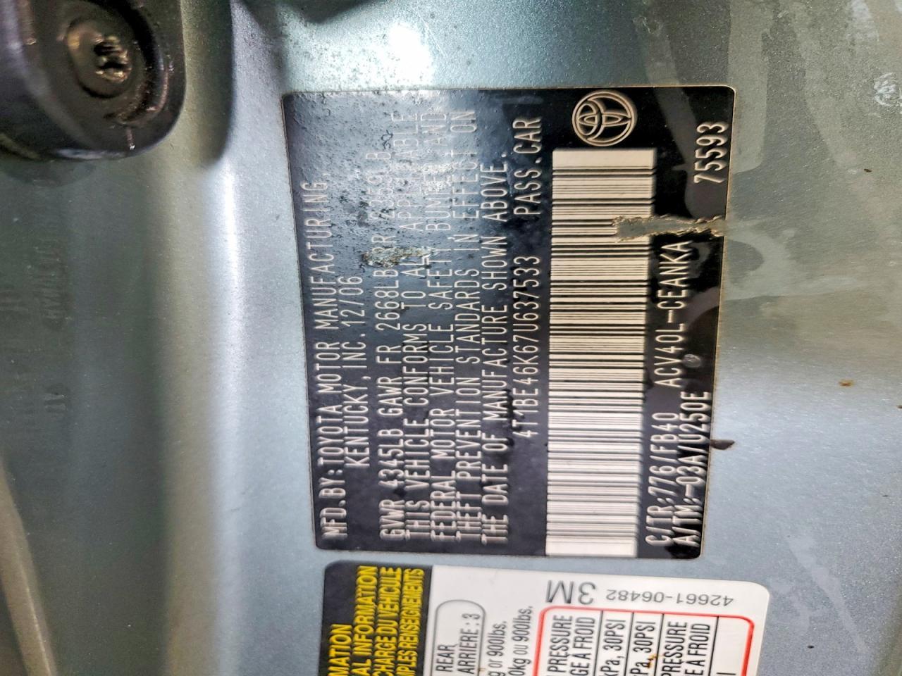 2007 TOYOTA CAMRY