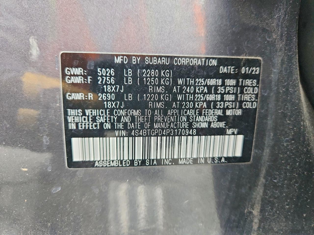 2023 SUBARU Outback