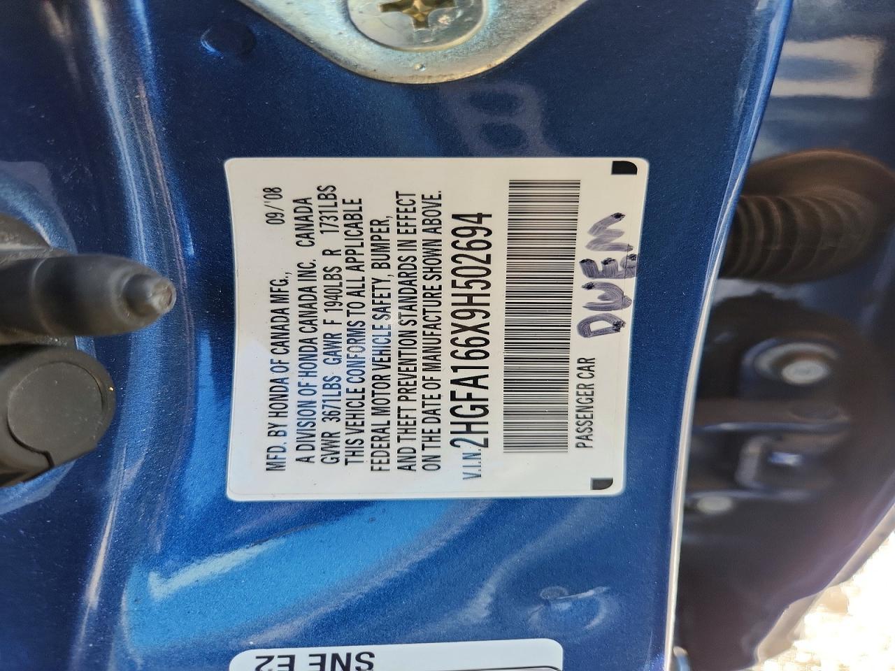 2009 HONDA CIVIC