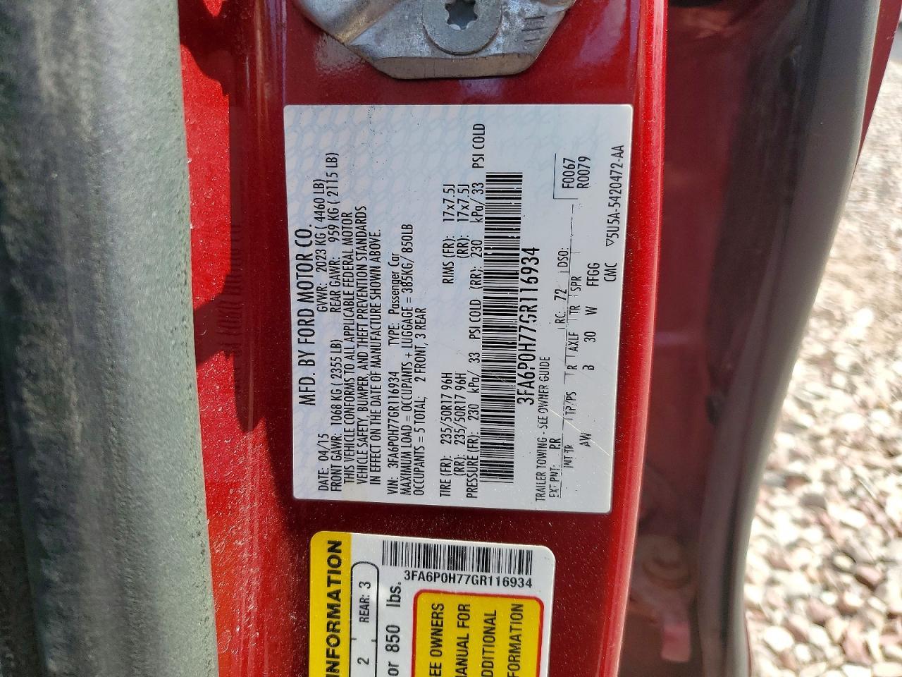 2016 FORD FUSION