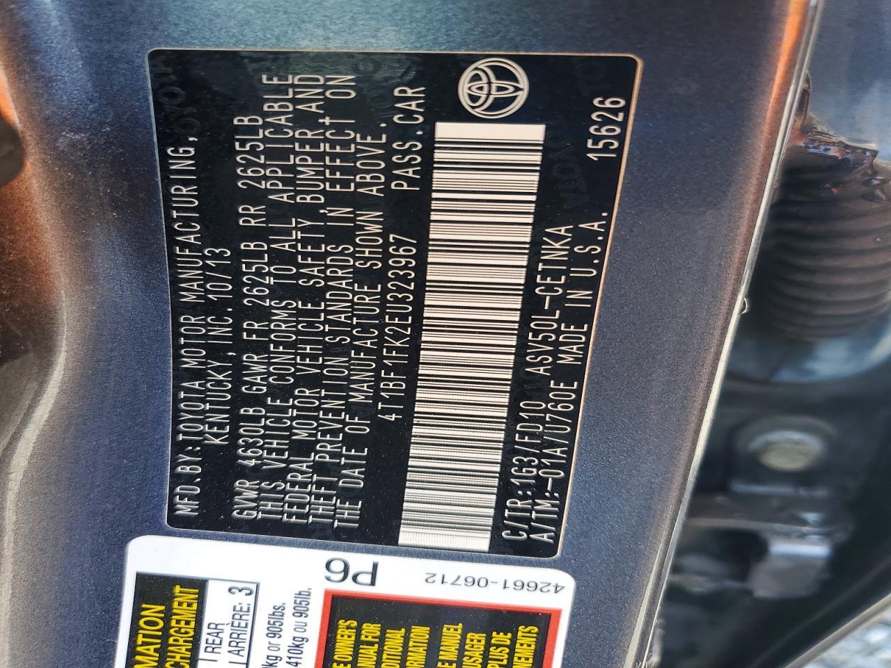 2014 TOYOTA CAMRY