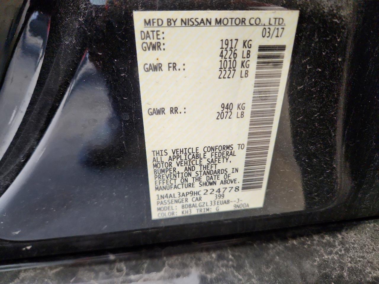 2017 NISSAN ALTIMA