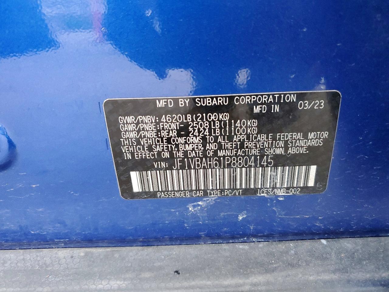 2023 SUBARU WRX