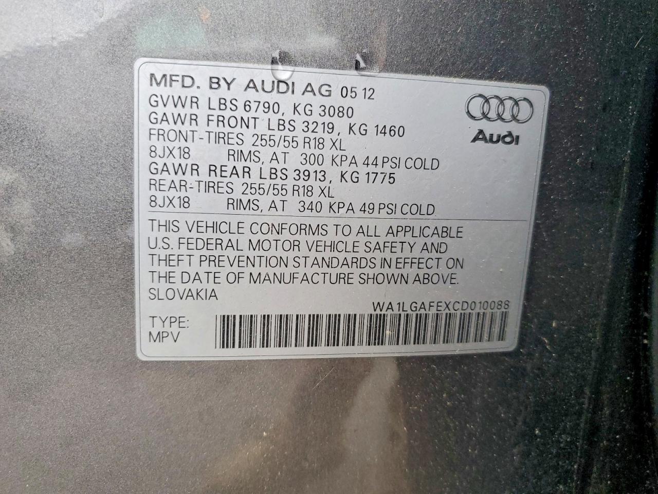 2012 AUDI Q7